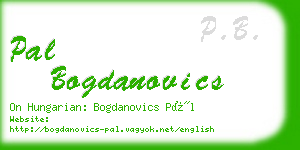pal bogdanovics business card